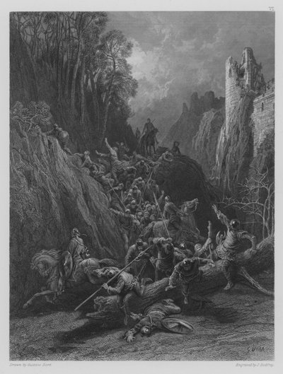 La huida de los compañeros de juerga del conde Limours de Gustave after Dore